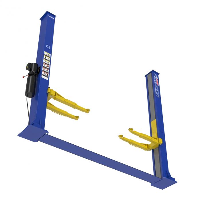 Two Post Car Lift Rigged 3D model