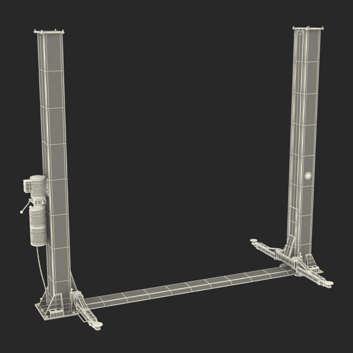 Two Post Car Lift Rigged 3D model