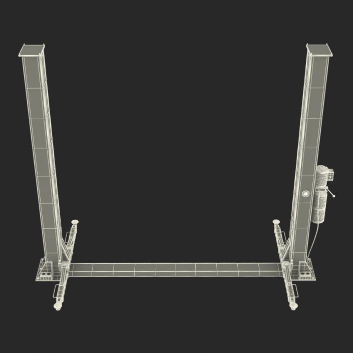 Two Post Car Lift Rigged 3D model