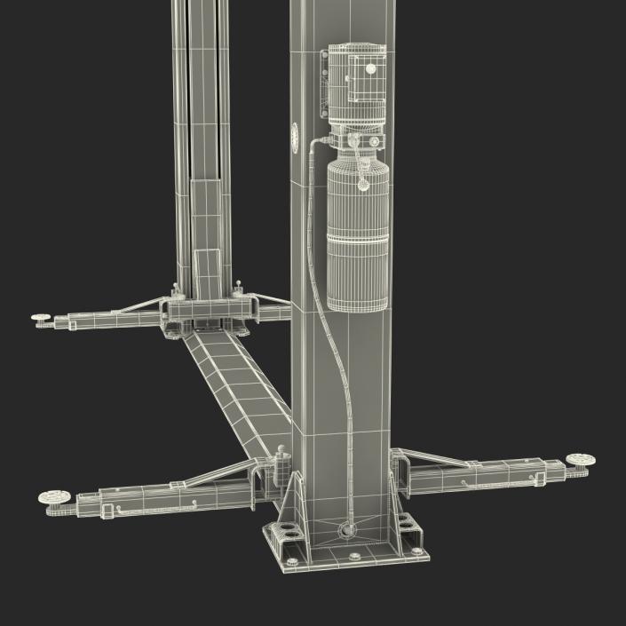 Two Post Car Lift Rigged 3D model