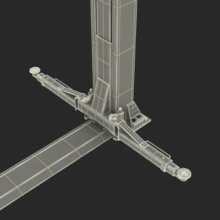 Two Post Car Lift Rigged 3D model