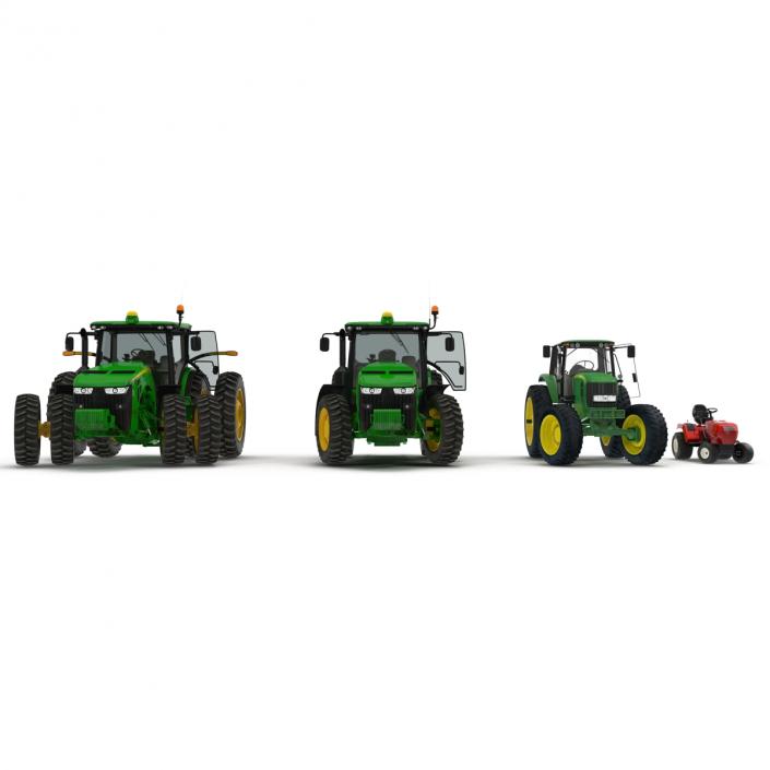 3D Rigged Tractors Collection