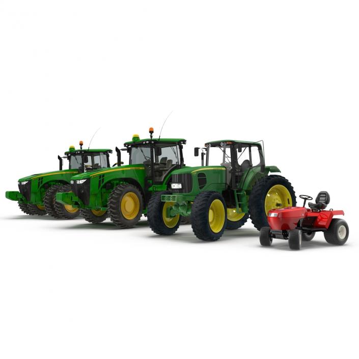 3D Rigged Tractors Collection