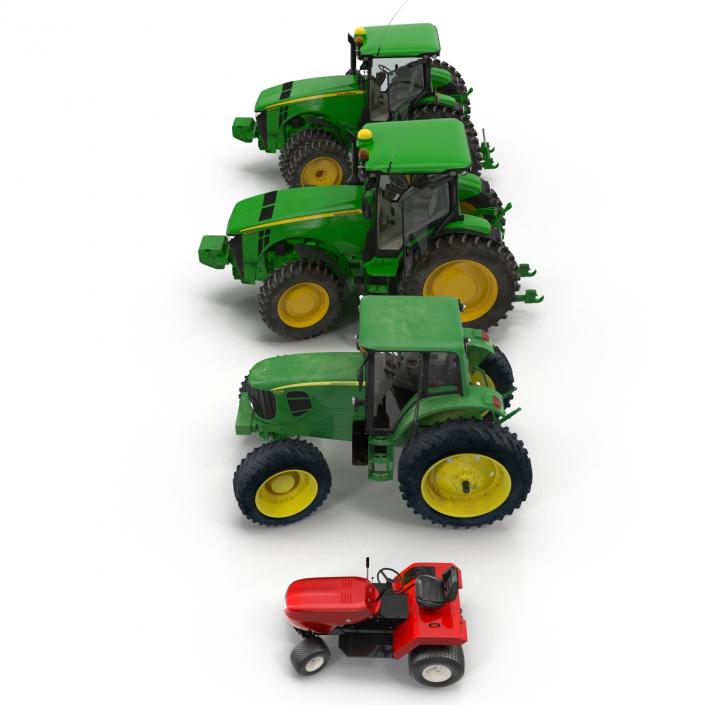 3D Rigged Tractors Collection