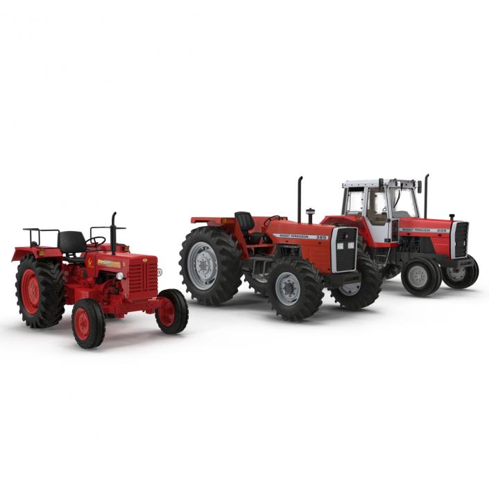 3D Rigged Tractors Collection