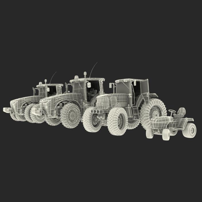 3D Rigged Tractors Collection