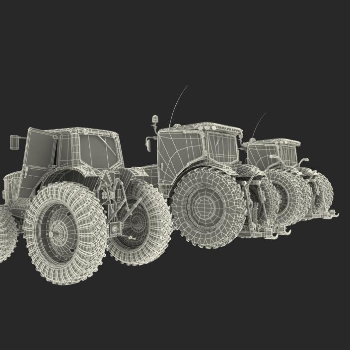 3D Rigged Tractors Collection