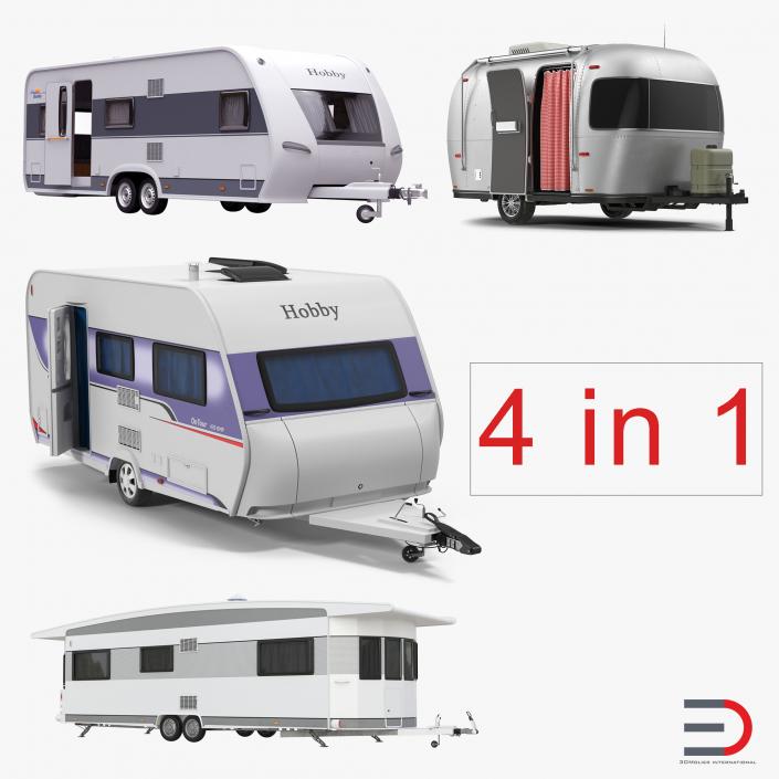 3D Rigged Caravans Collection