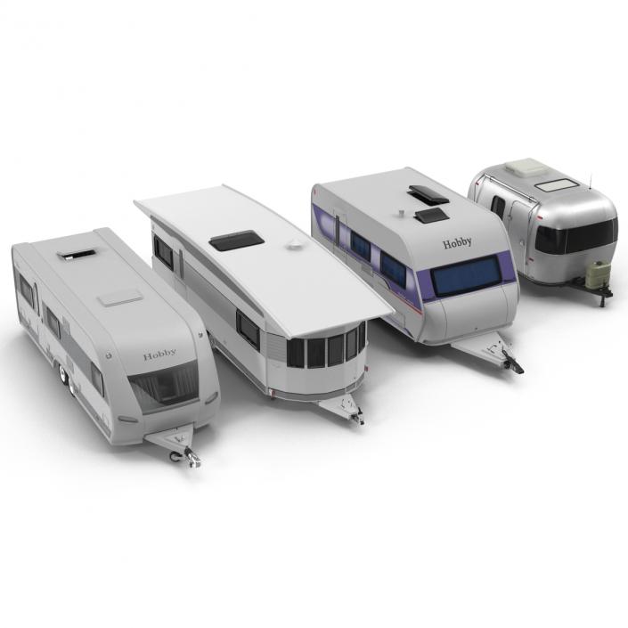 3D Rigged Caravans Collection