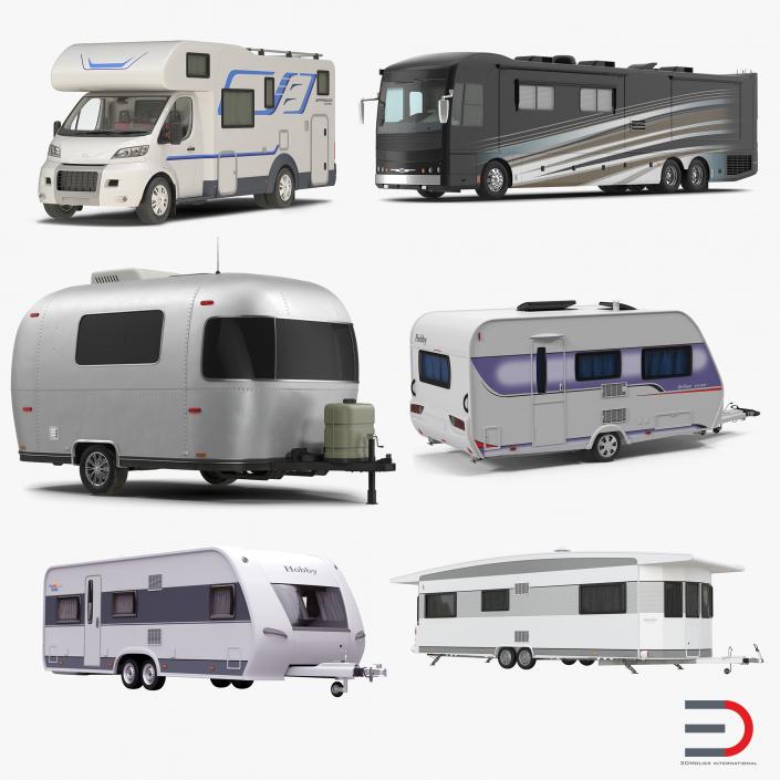 Motorhomes and Caravans Collection 3D model