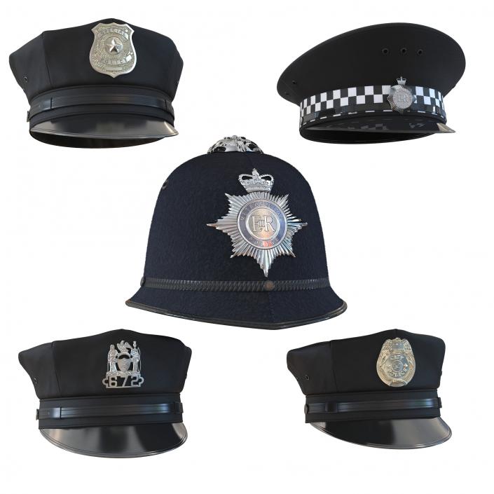 Police Hats Collection 3 3D model