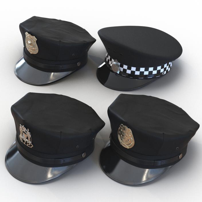 Police Hats Collection 3 3D model