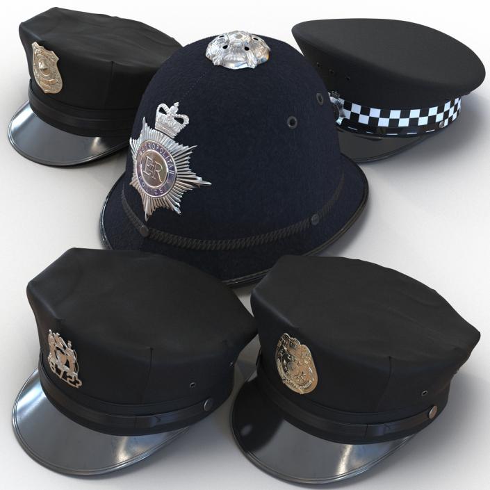 Police Hats Collection 3 3D model