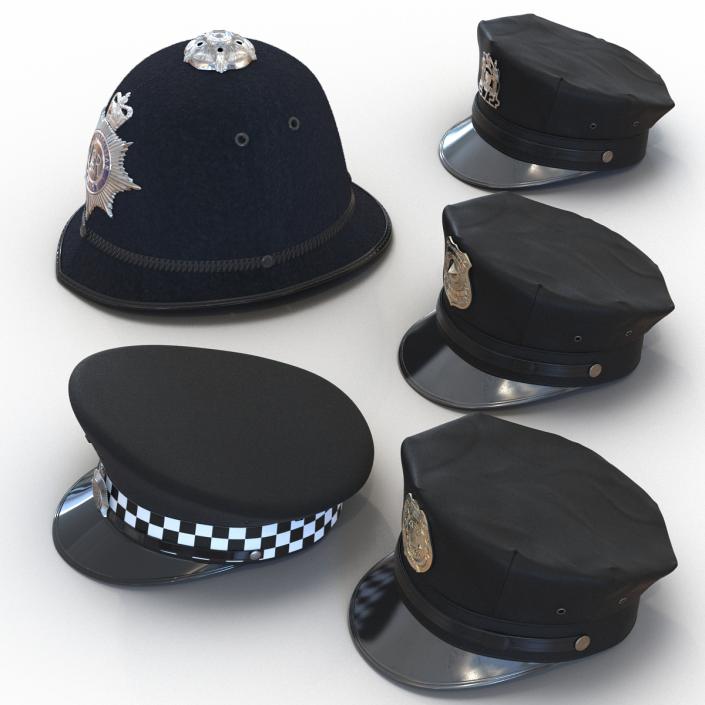 Police Hats Collection 3 3D model