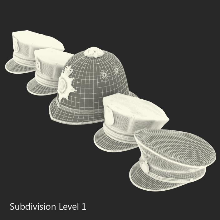 Police Hats Collection 3 3D model