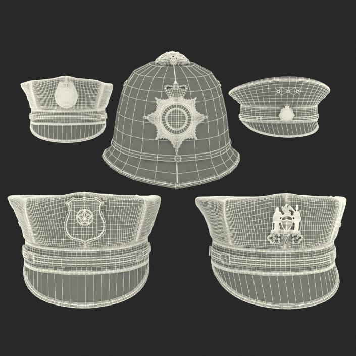 Police Hats Collection 3 3D model