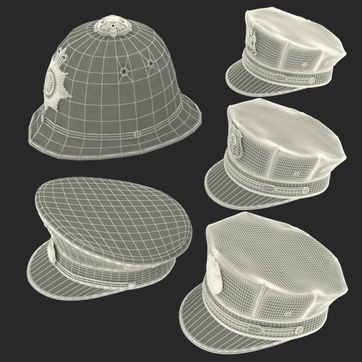 Police Hats Collection 3 3D model