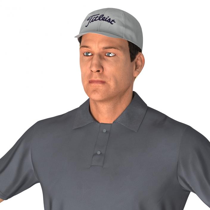 3D model Golf Player with Fur