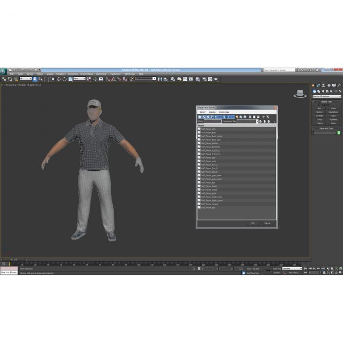 3D model Golf Player with Fur