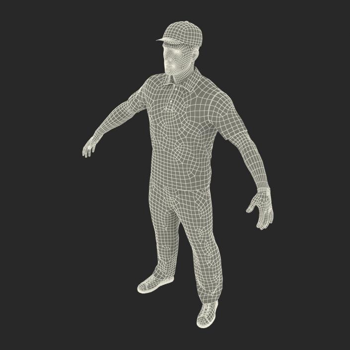 3D model Golf Player with Fur