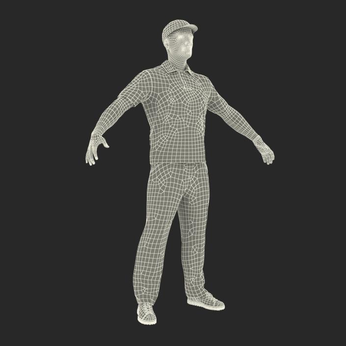 3D model Golf Player with Fur