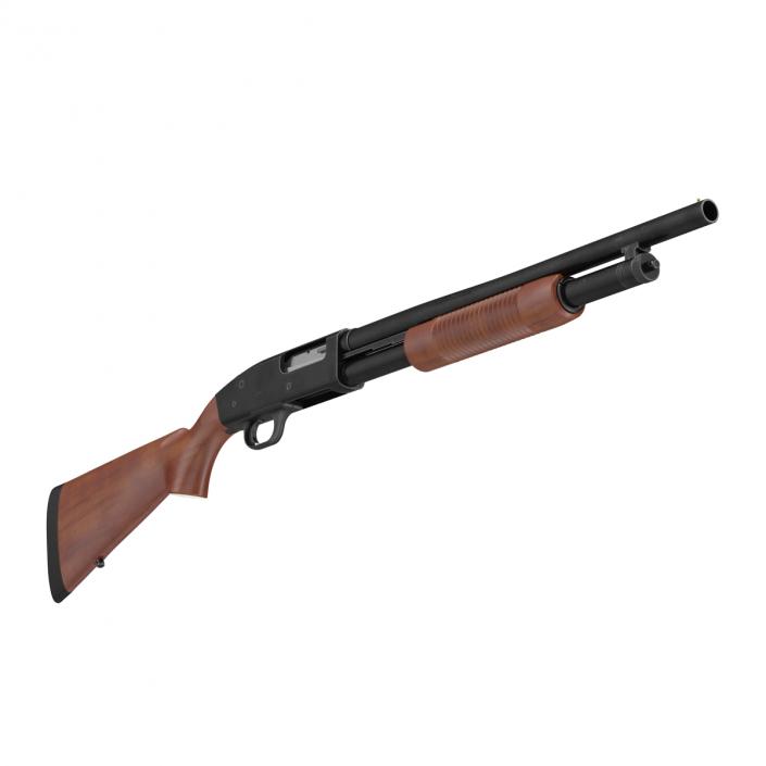 Shotgun Mossberg 500 Wooden 3D