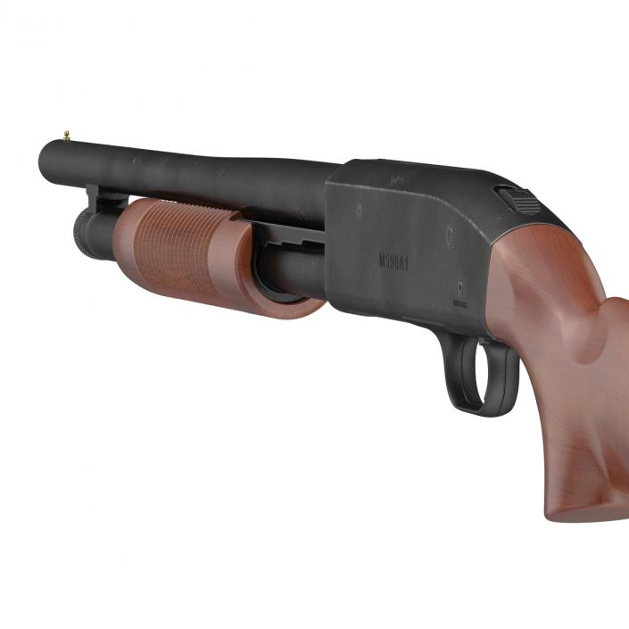 Shotgun Mossberg 500 Wooden 3D