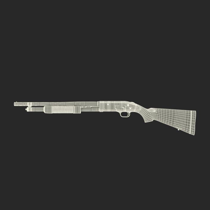 Shotgun Mossberg 500 Wooden 3D