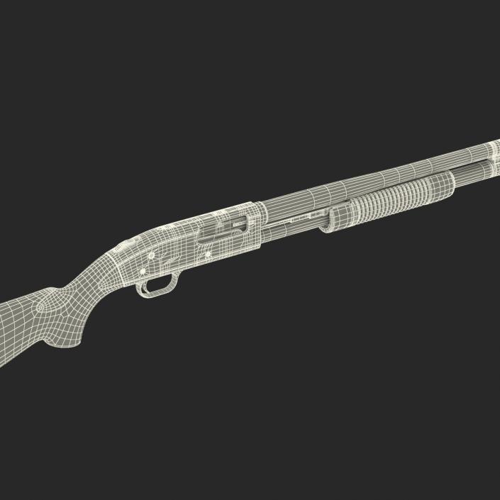 Shotgun Mossberg 500 Wooden 3D