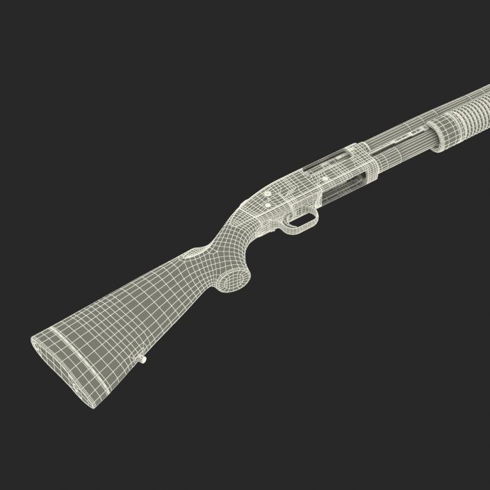 Shotgun Mossberg 500 Wooden 3D