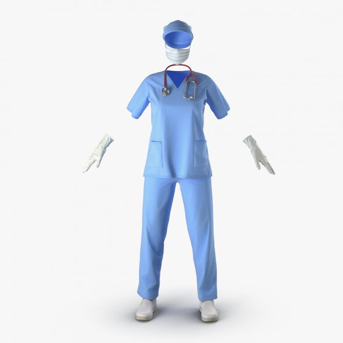 3D Female Surgeon Dress 15 model