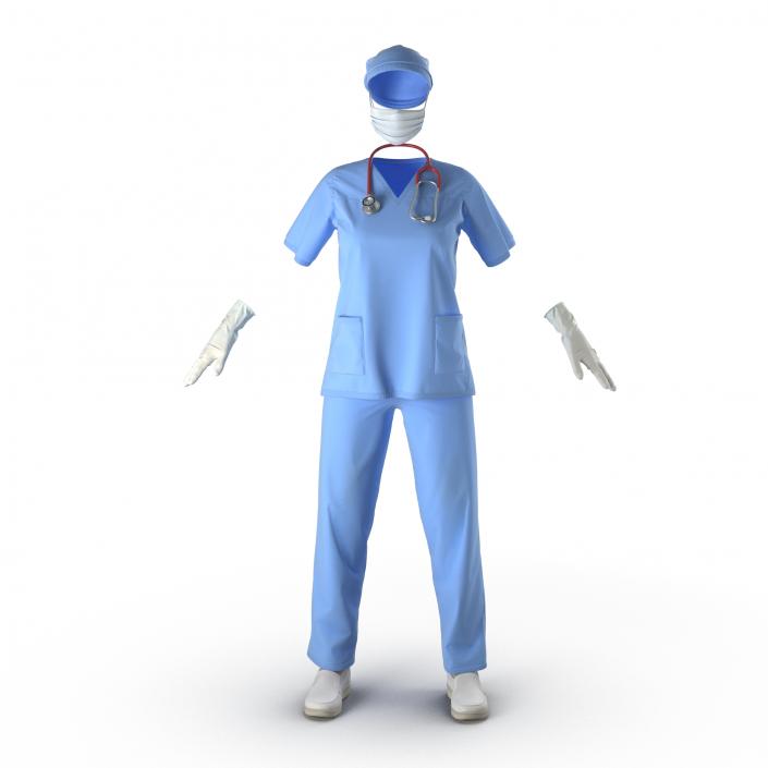 3D Female Surgeon Dress 15 model