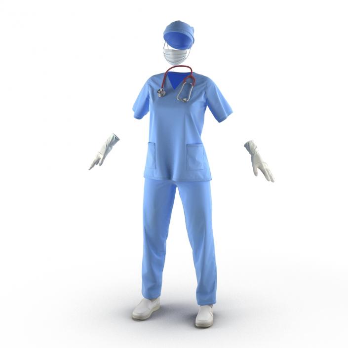 3D Female Surgeon Dress 15 model