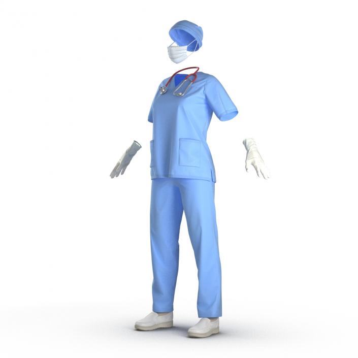 3D Female Surgeon Dress 15 model