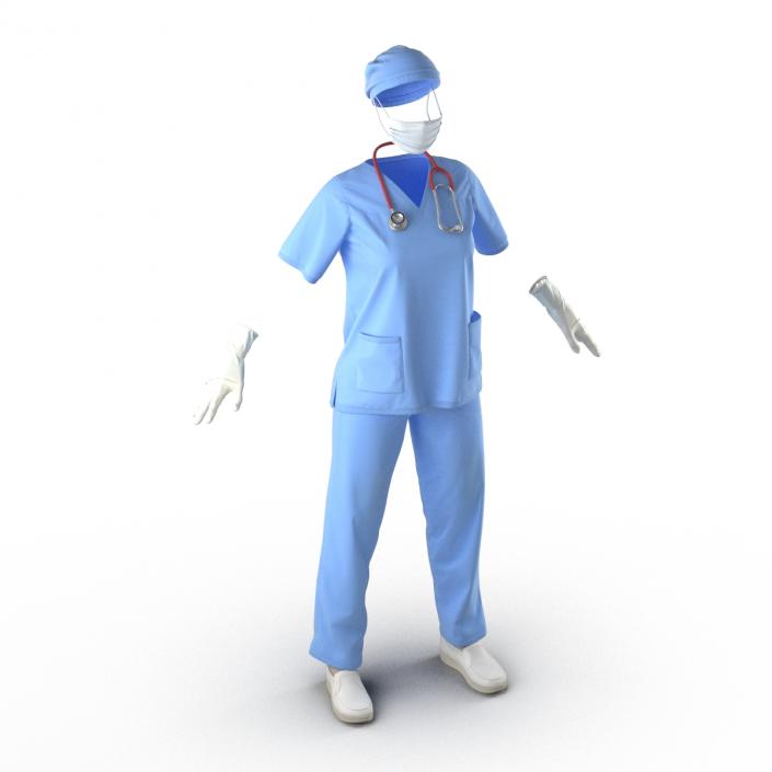 3D Female Surgeon Dress 15 model