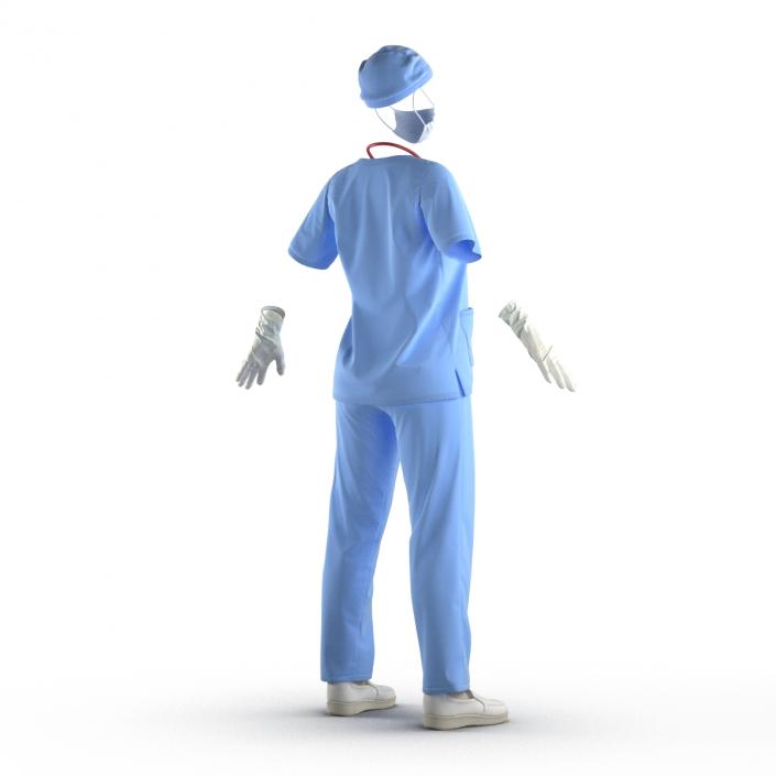 3D Female Surgeon Dress 15 model