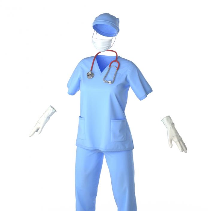 3D Female Surgeon Dress 15 model