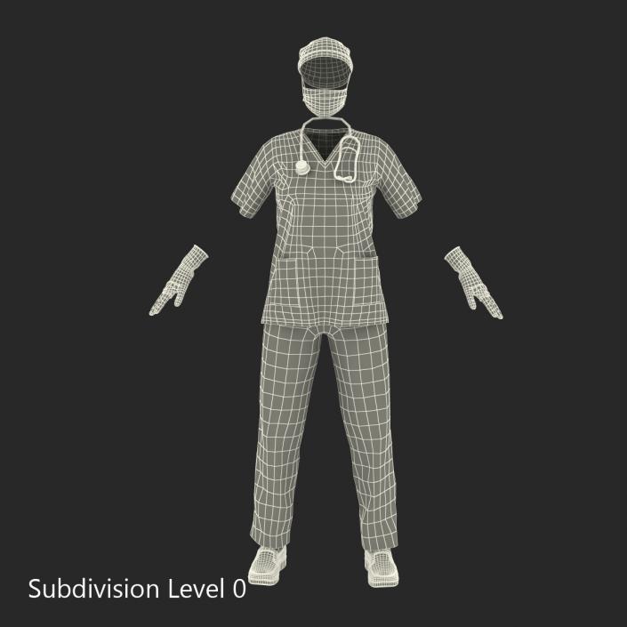 3D Female Surgeon Dress 15 model