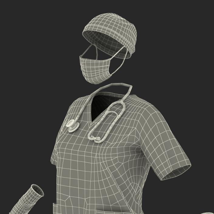 3D Female Surgeon Dress 15 model