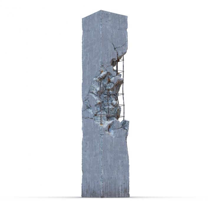 3D Concrete Pillar Damaged model