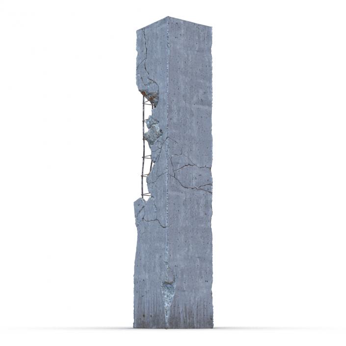 3D Concrete Pillar Damaged model