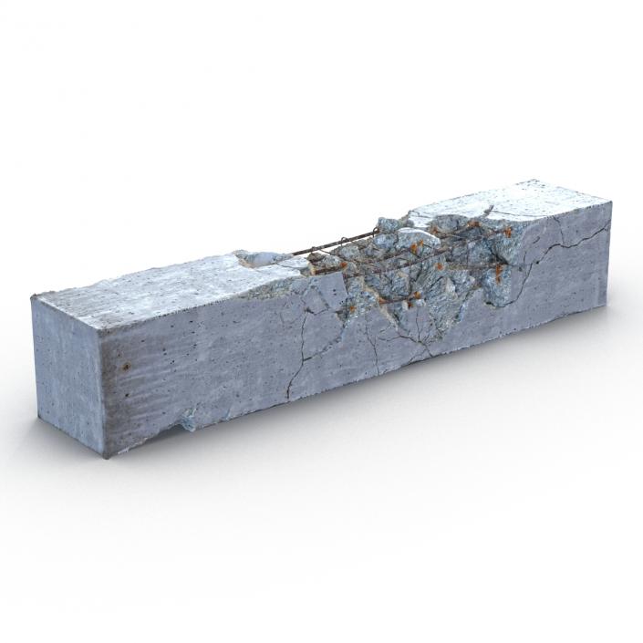 3D Concrete Pillar Damaged model