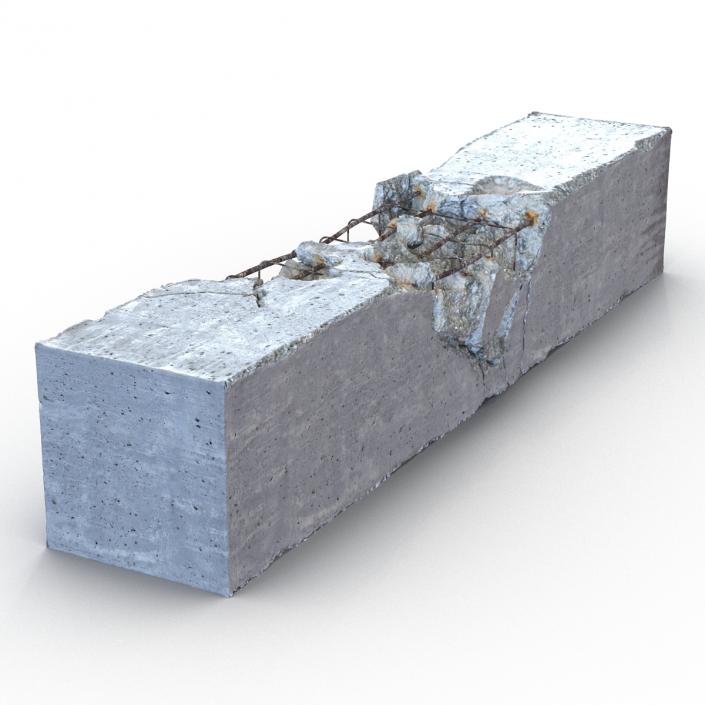 3D Concrete Pillar Damaged model