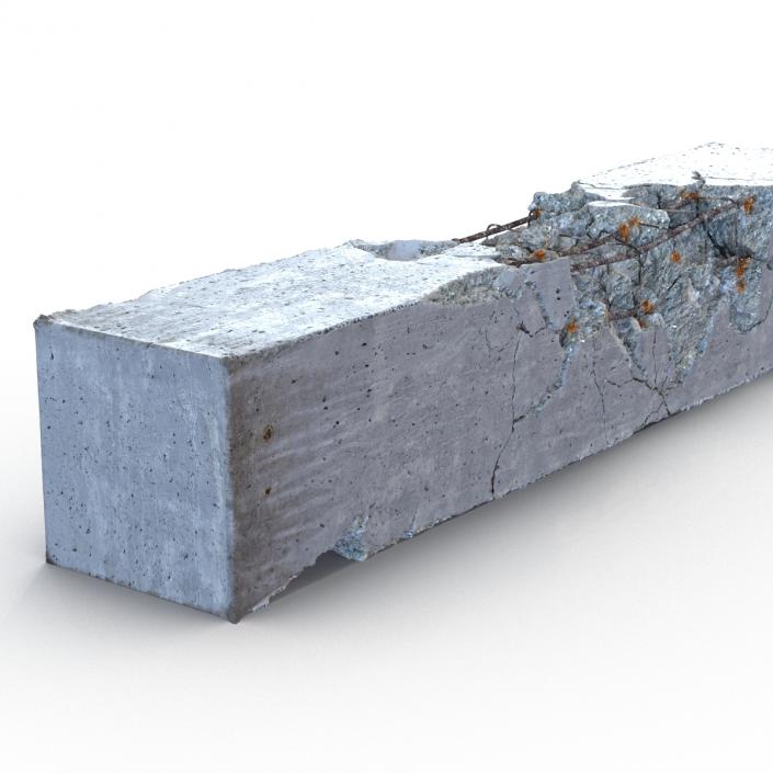 3D Concrete Pillar Damaged model