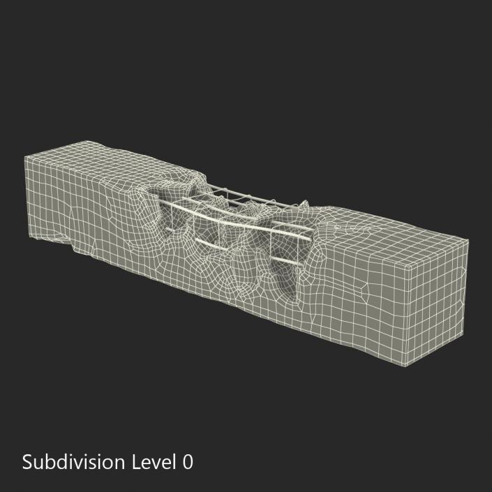 3D Concrete Pillar Damaged model