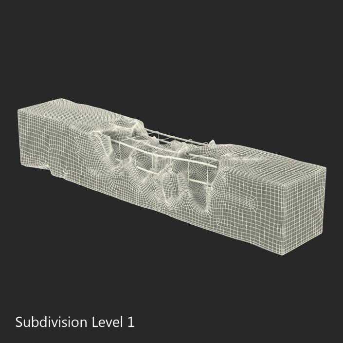 3D Concrete Pillar Damaged model