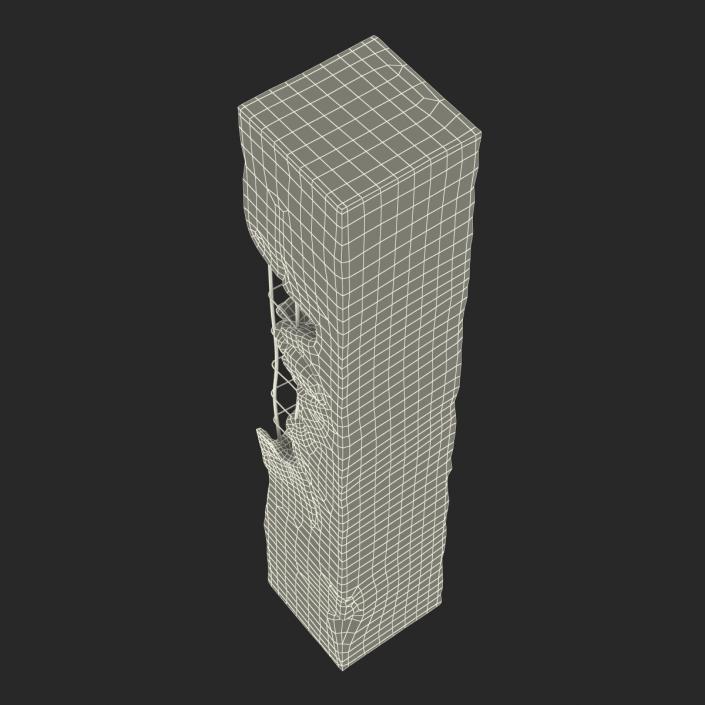 3D Concrete Pillar Damaged model