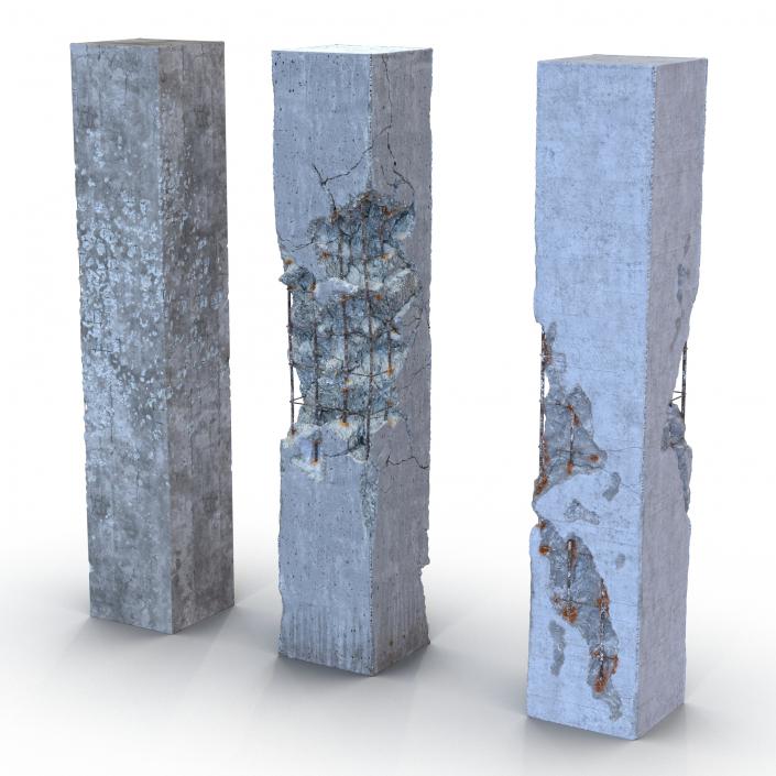 3D model Concrete Pillars Set