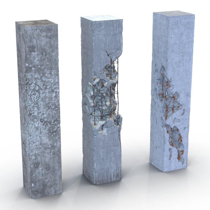 3D model Concrete Pillars Set