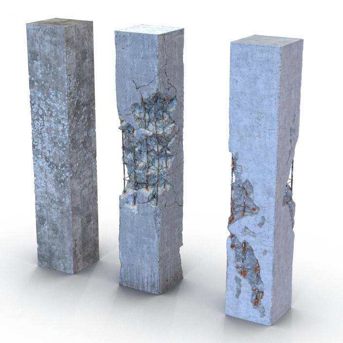 3D model Concrete Pillars Set